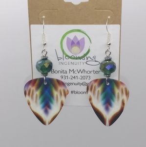 Guitar Pic earrings handmade psychedelic